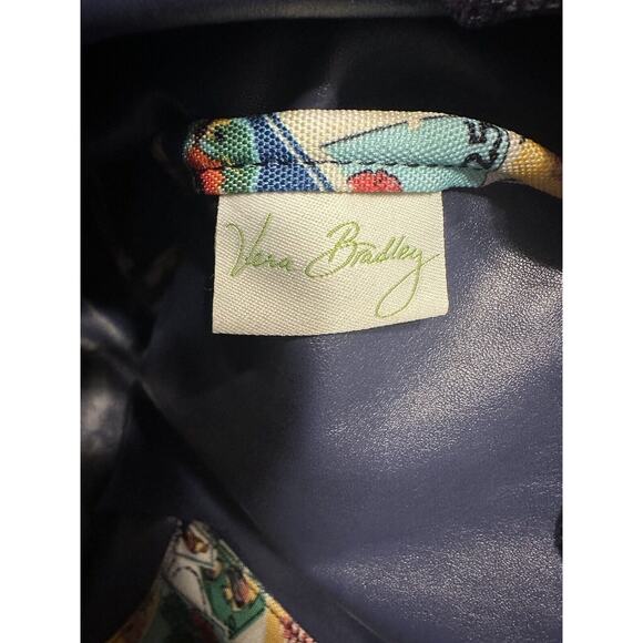 Vera Bradley Large Retired Tote Cuban stamp Mesh Expandable Inside Pocket - Picture 7 of 13